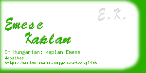 emese kaplan business card